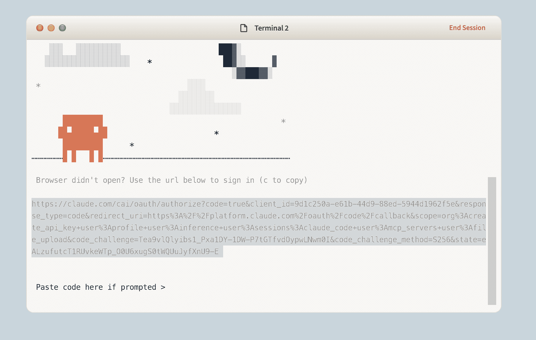 Copy the login URL