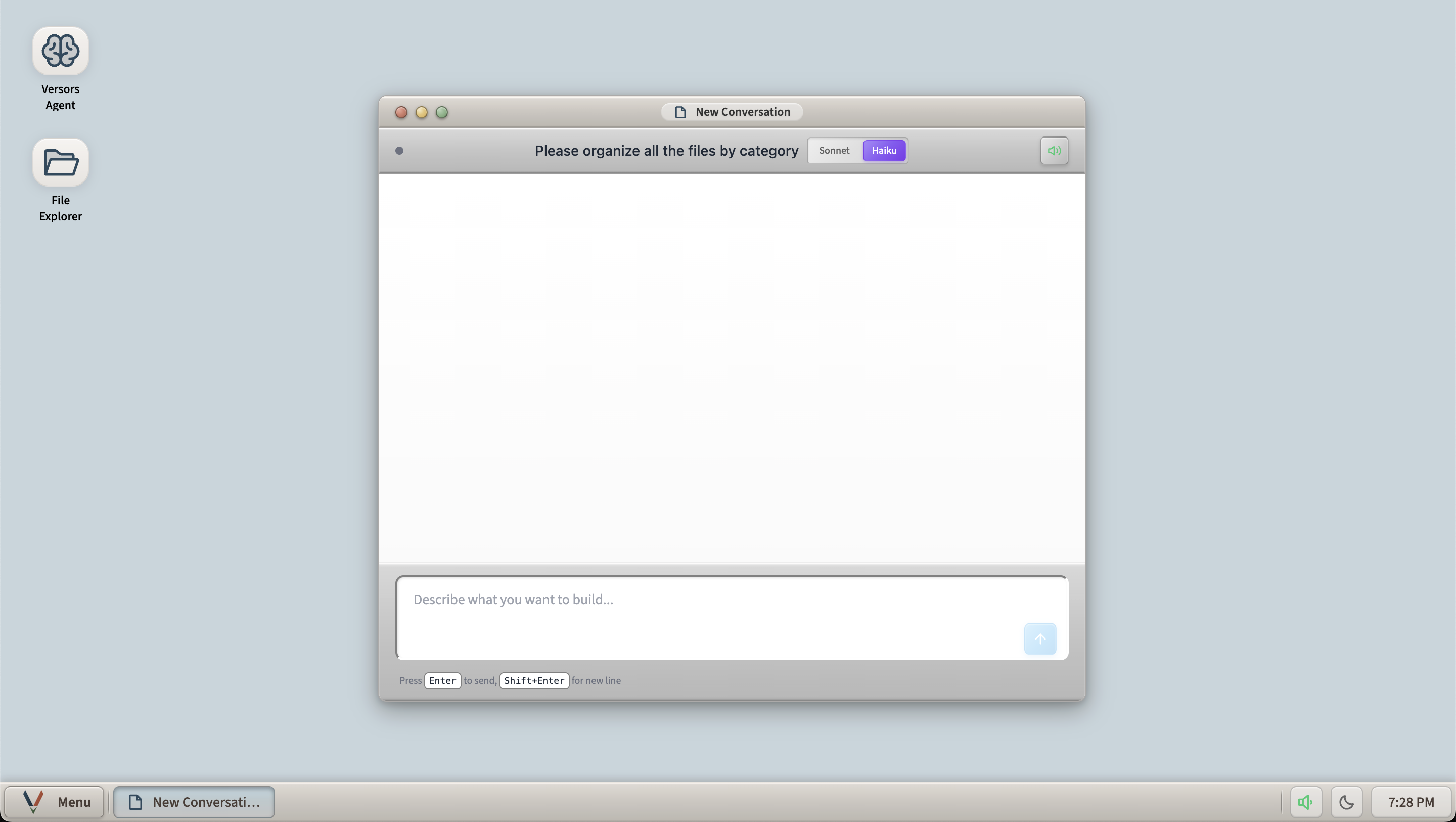Versors desktop interface